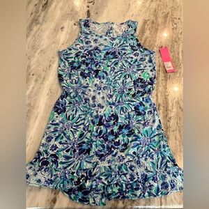 Lilly Pulitzer Venecia Romper Iris Blue Girls Size XXL.